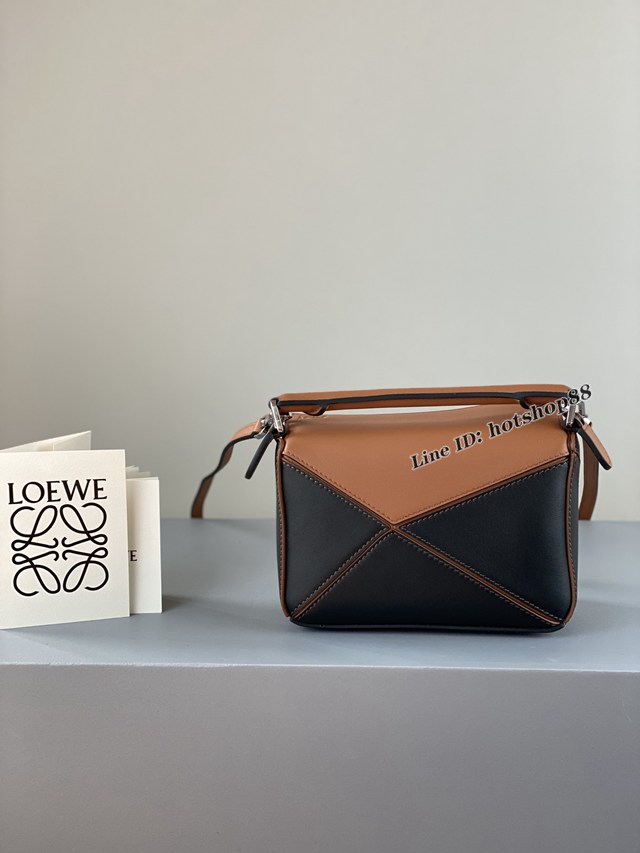 Loewe專櫃經典款2022新顏色迷你女包 羅意威Puzzle系列Mini女款手提肩背包小牛皮幾何包 10173 lyw1460